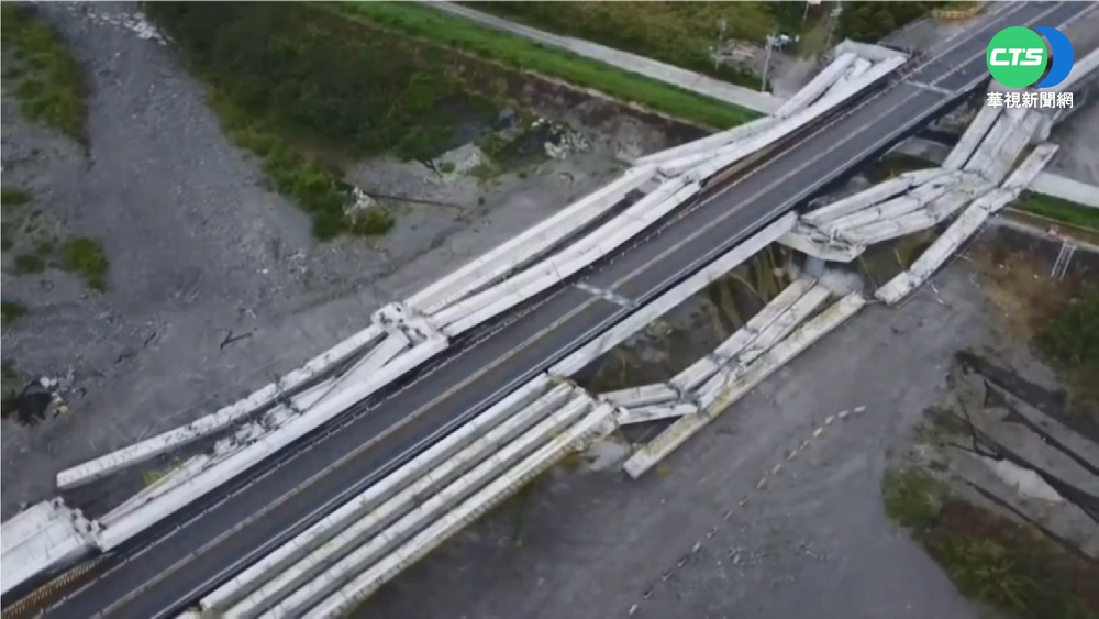 花蓮凌晨6.6地震 台9線"玉興橋"成斷橋