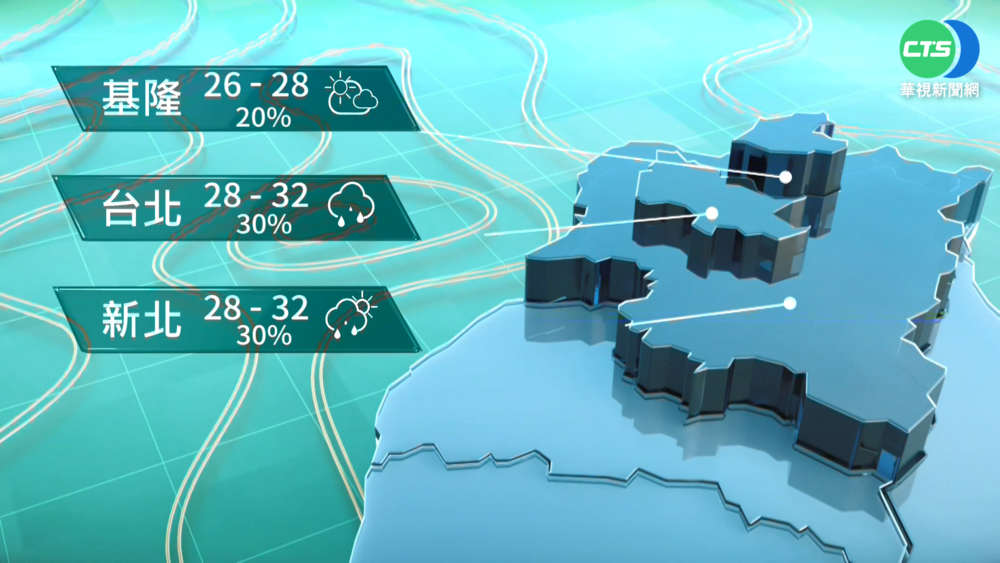白天暖熱.溫差10度 明晚變天.將轉有雨