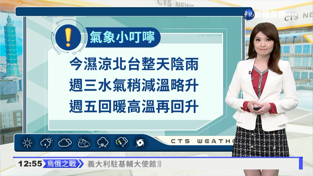 北台灣今雨綿綿 明水氣減.略回溫