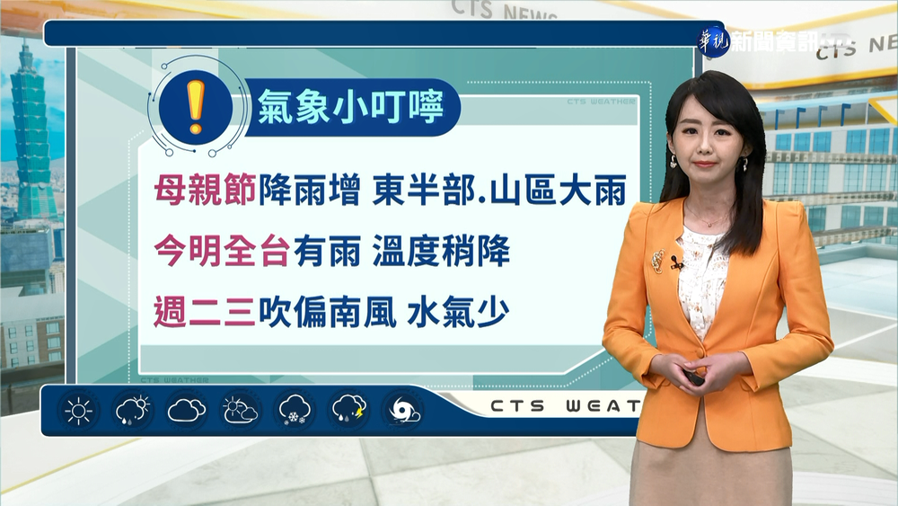 華南雲雨區東移 防局部短暫陣雨