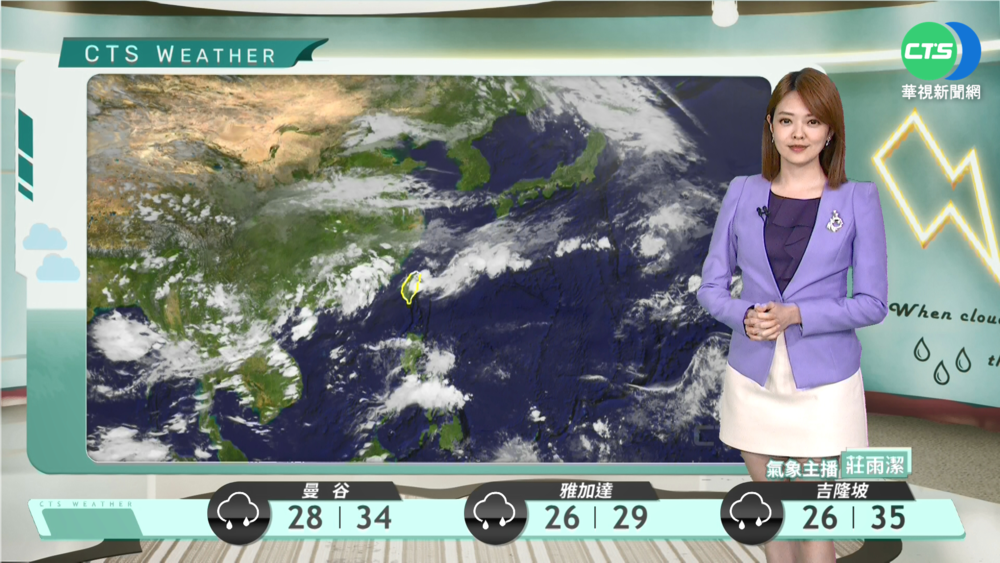 西南風環境各地溫暖偏熱 午後局部大雨