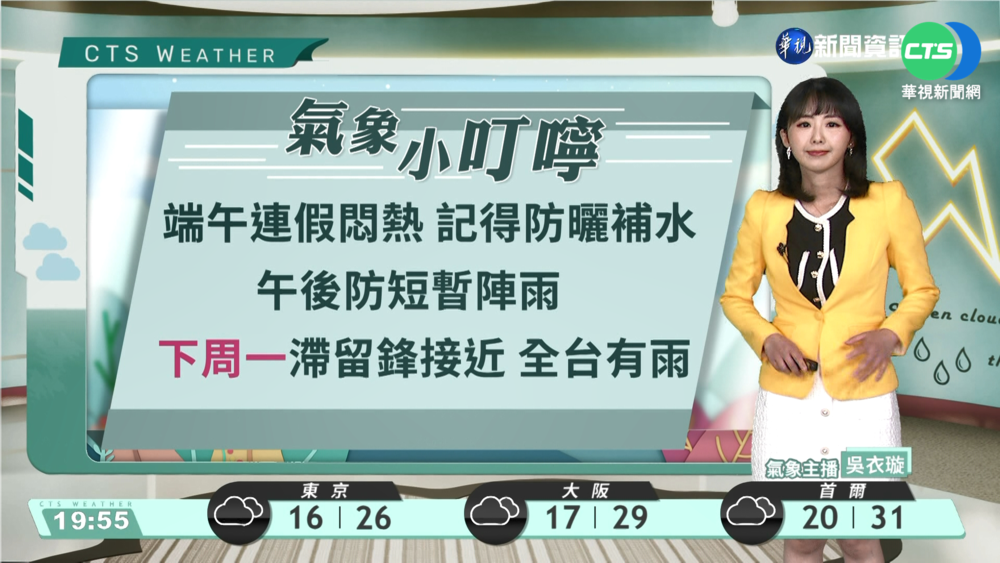 西南風影響中南部多雨 嘉義以南午後山區大雨