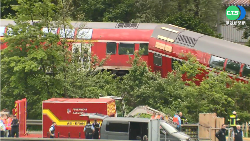 德國南部火車出軌 至少4死.30輕重傷
