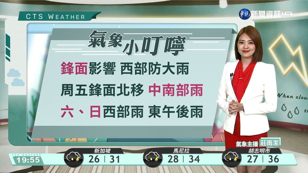北部及東北部天氣稍涼　西半部有陣雨或雷雨