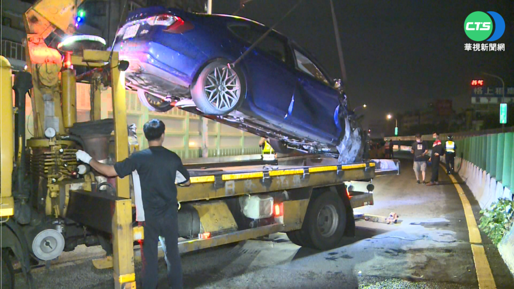 建國高架貨車故障臨停 後方轎車撞上1傷