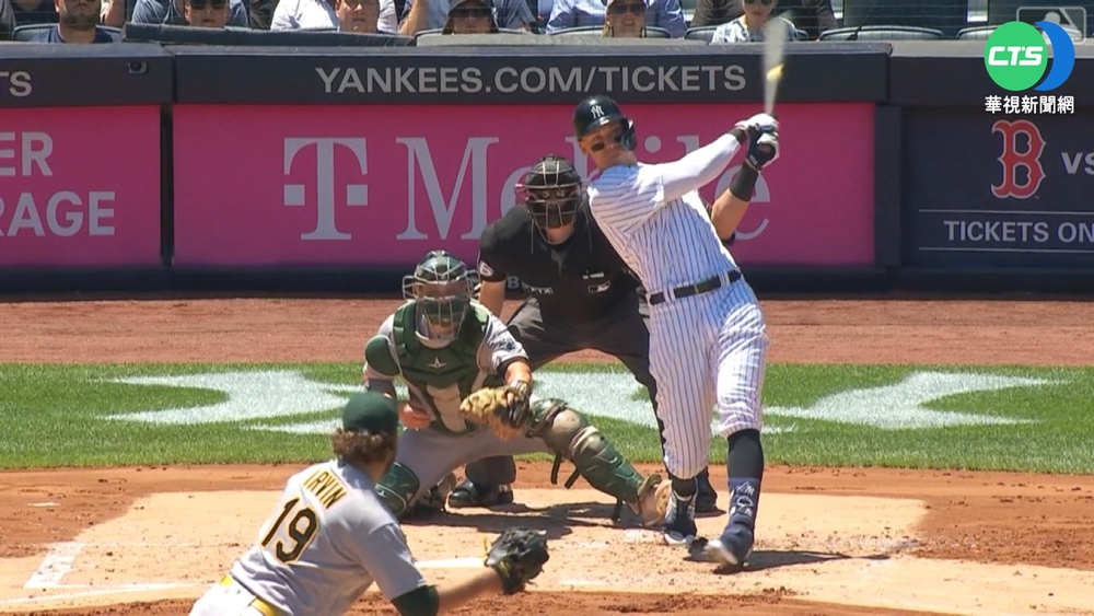 洋基"怪力雙星"同場開轟 5:3逆轉運動家