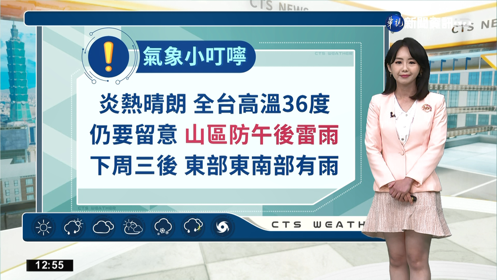 高壓增強周末炎熱 下周三起水氣增多
