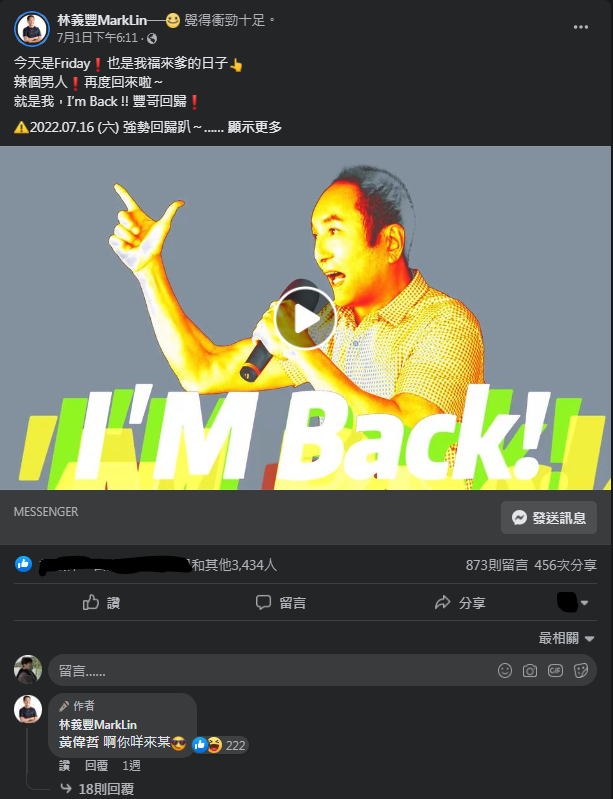 圖片翻攝自 林義豐MarkLin 臉書