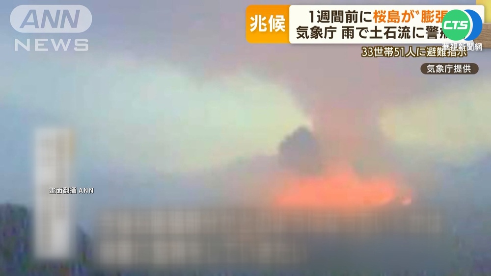 日本櫻島火山噴發 氣象廳發布最高5級警戒