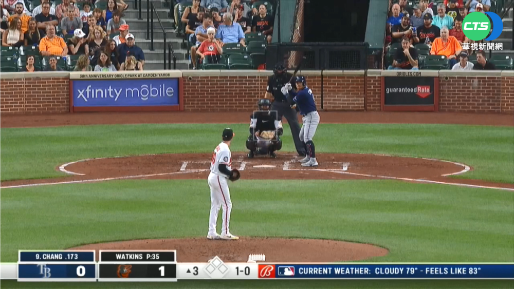 張育成首打席敲安 守備秀高難度美技