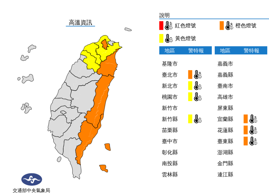 高溫資訊／氣象局提供