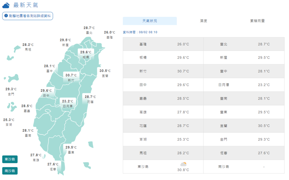 最新天氣／氣象局提供