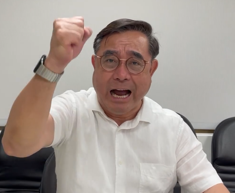 吳成典批朱立倫「沒有勇氣」號召新黨至下榻抗議說「NO」