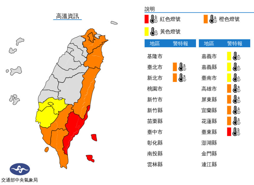 高溫資訊／氣象局提供