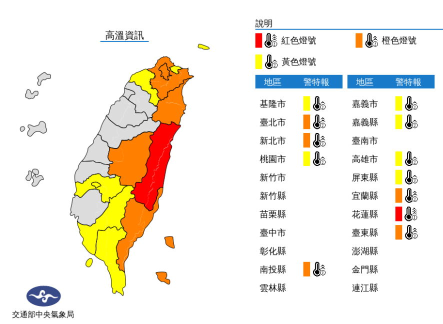 高溫資訊／氣象局提供