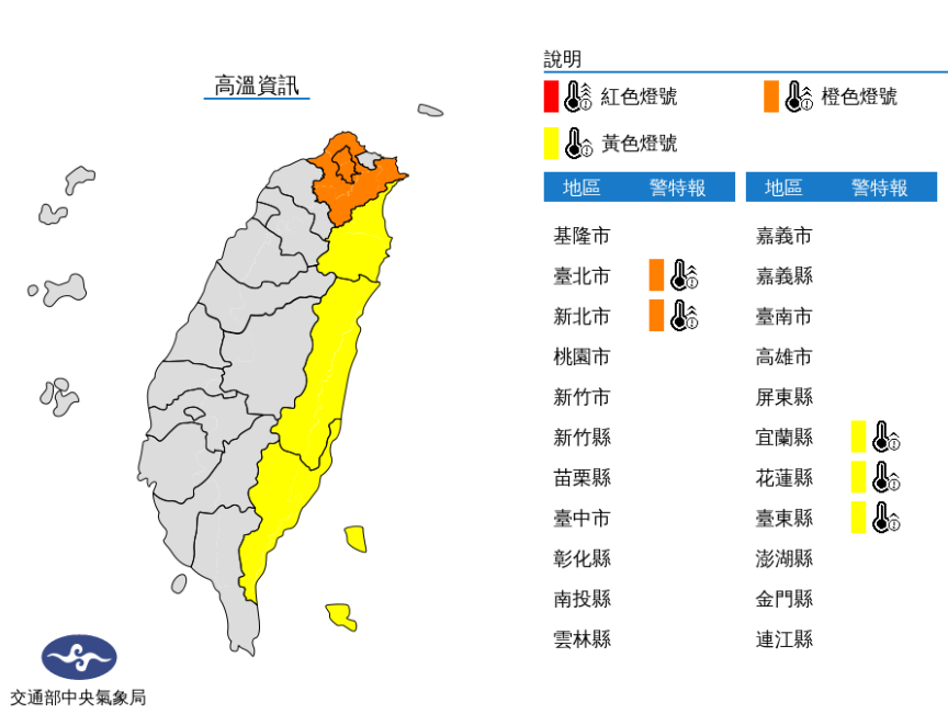 高溫資訊／氣象局提供