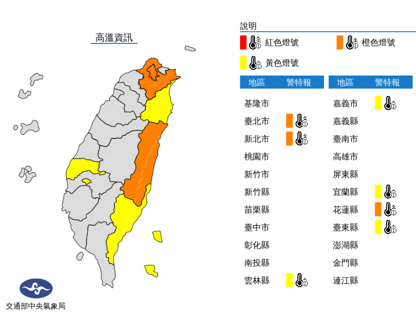 高溫資訊／氣象局提供