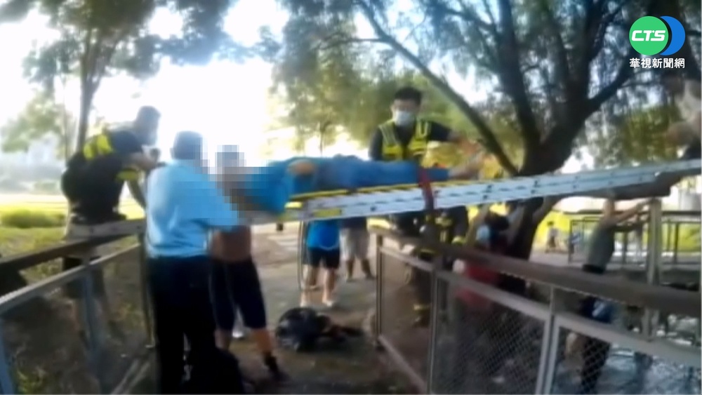 7旬翁修剪樹枝"腳麻"受困 警消架梯解危機