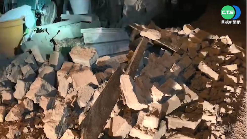 規模6.4地震 花蓮馬路龜裂 磚窯屋民宿牆倒