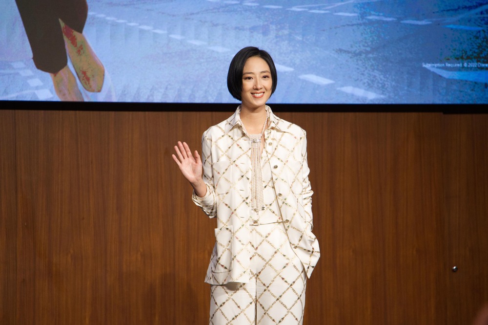 桂綸鎂現身發布記者會進行宣傳。(記者／林長清攝)