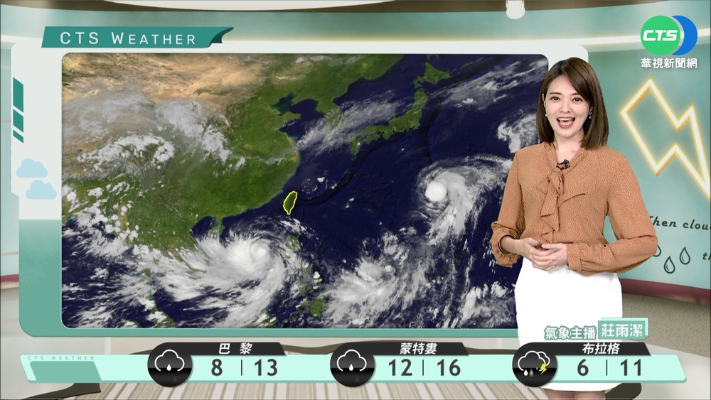 各地水氣減少 北海岸及東半部仍應注意局部短暫陣雨