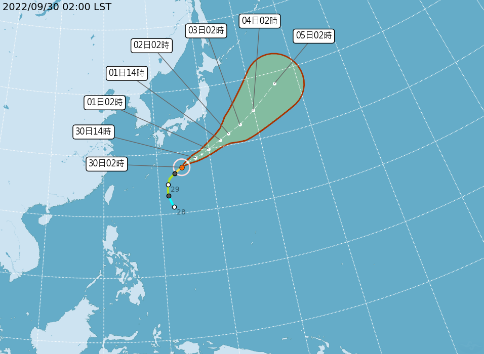 颱風路徑／氣象局提供