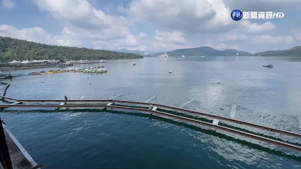 水面上有鐵軌? 日月潭湖面建"自行車道"