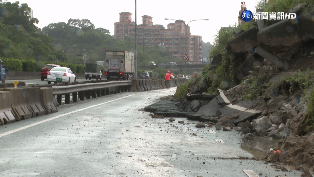 國一走山! 五堵-汐止南下時速僅13公里塞爆