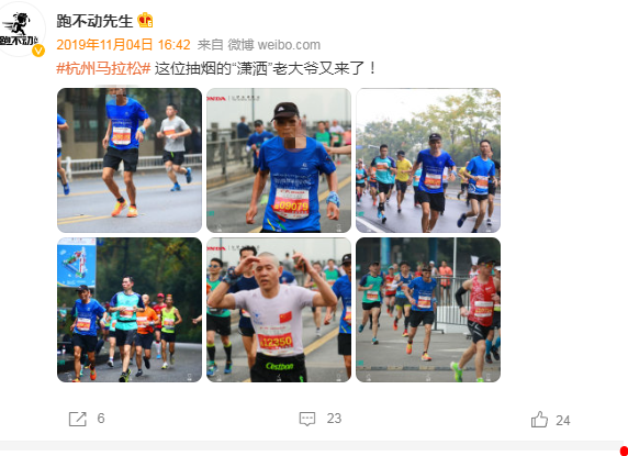 陳先生多次出現在馬拉松 / 圖片翻攝自 微博 跑不動先生