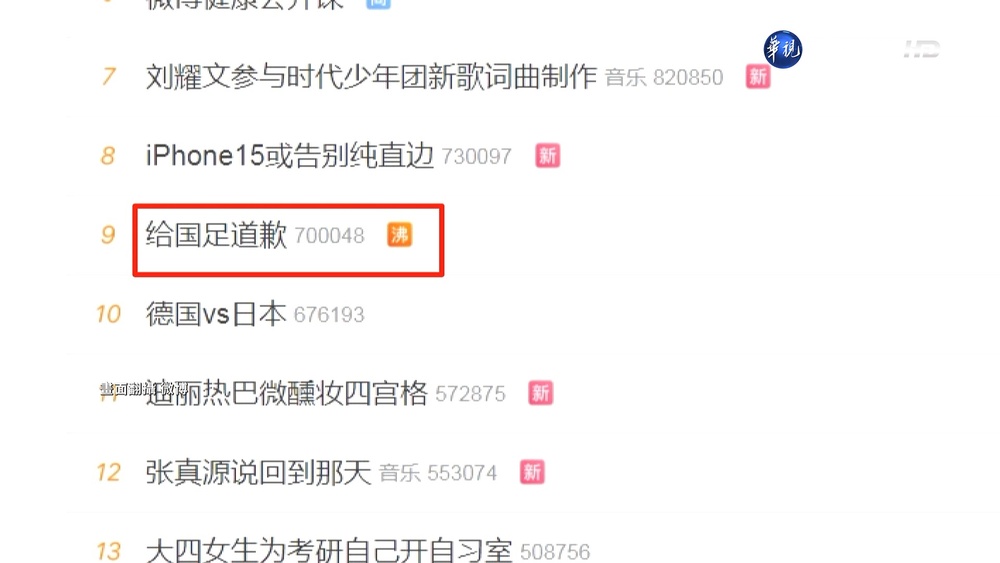 中國球迷自認比阿根廷強 "給國足道歉"登熱搜