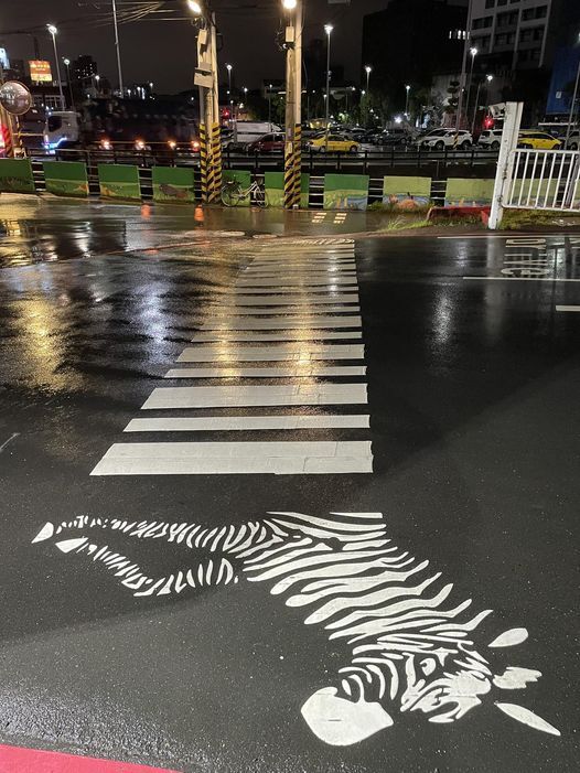 「真的」斑馬線!人行道驚見馬頭 網友:這才是我要的斑馬線