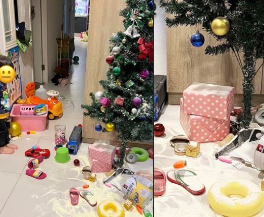 耶誕樹缺雪？天真童灑「奶粉」製雪景 家長超崩潰