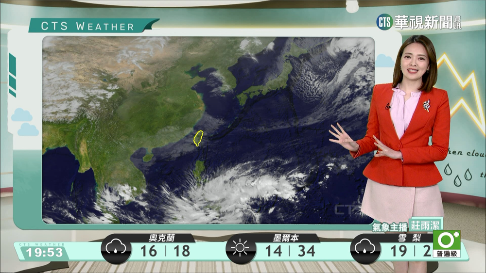 東半部局部雨 西半部雨後多雲 留意強風