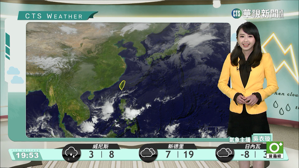 白天冷氣團減弱溫升 大台北東半部局部雨