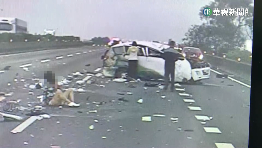 中山高彰化路段車禍　轎車乘客拋飛1死3傷