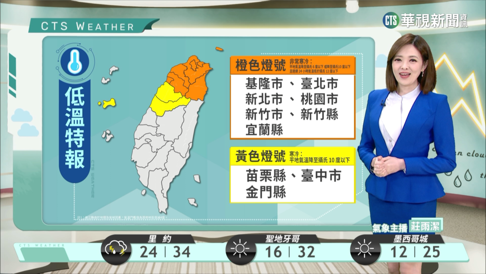 強烈大陸冷氣團天氣寒冷 水氣減少降雨機率降低