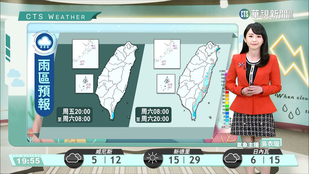 各地溫暖迎風面零星雨 西臺留意低雲東臺沿海留意長浪