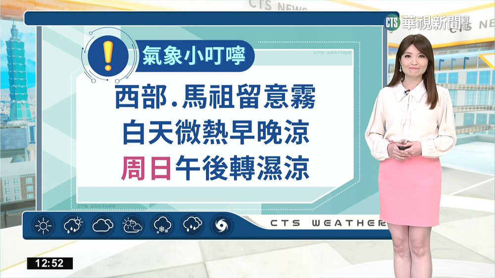 各西半部馬祖留意低雲霧 東台恆春半島易有長浪