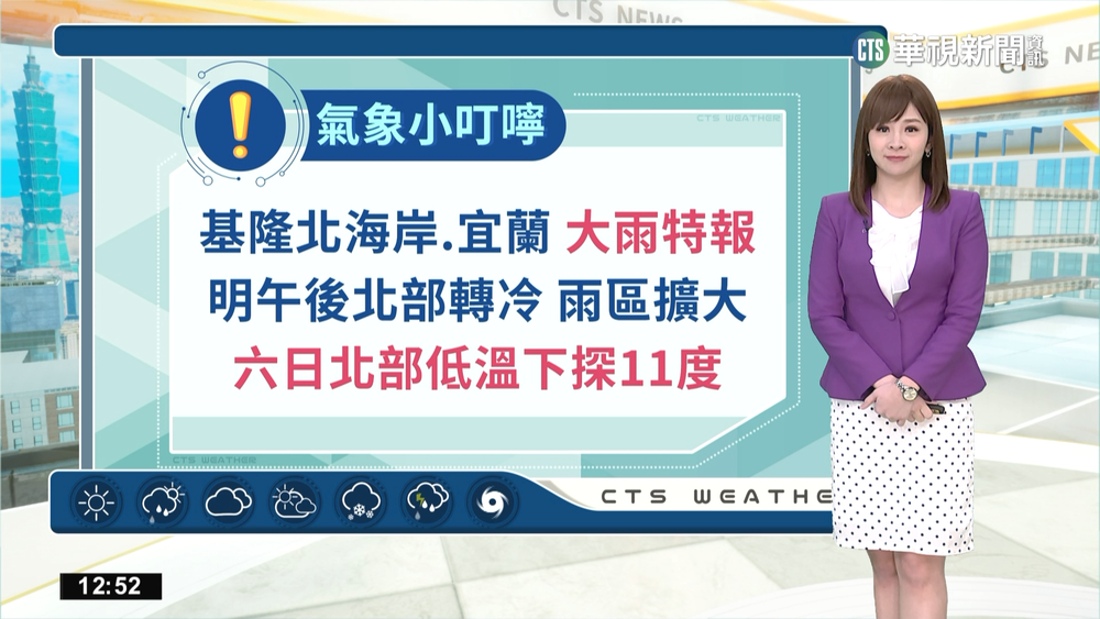 北海岸局部大雨　西臺留意低雲霧