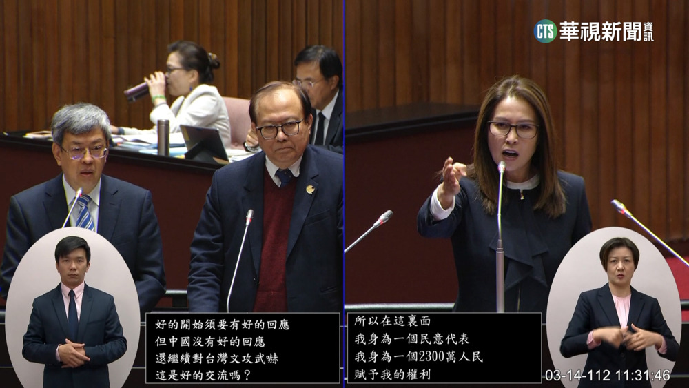 高金素梅質詢數次提「疑美論」　陳揆罕見動怒