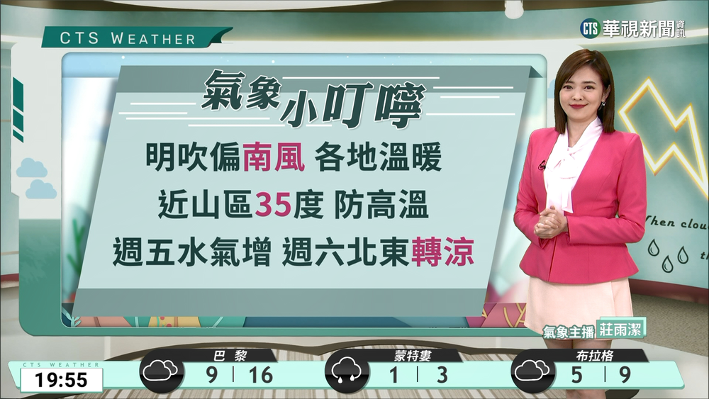 各地溫暖偏熱　金馬留意低雲或霧