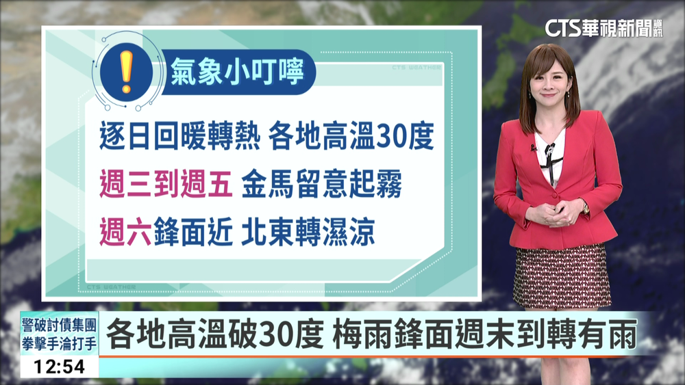 各地白天暖熱　東半部入夜留意陣雨