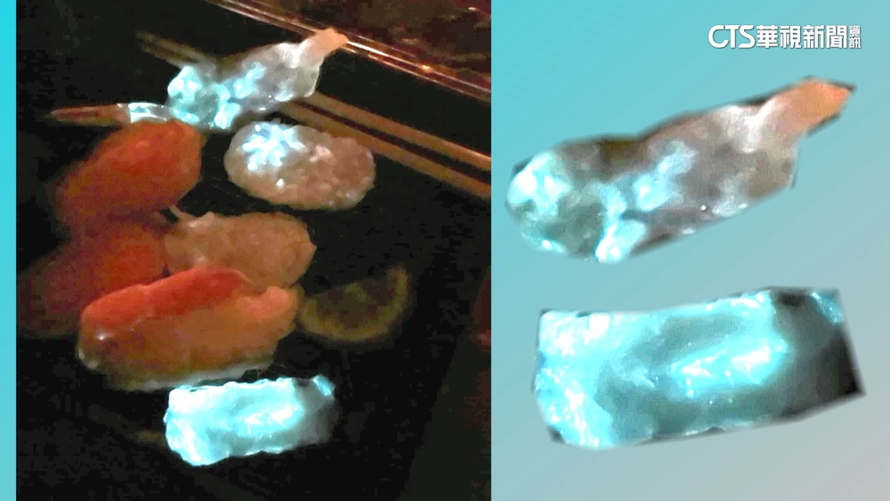 藍眼淚口味？　外帶連鎖壽司「蝦子.醋飯發藍光」