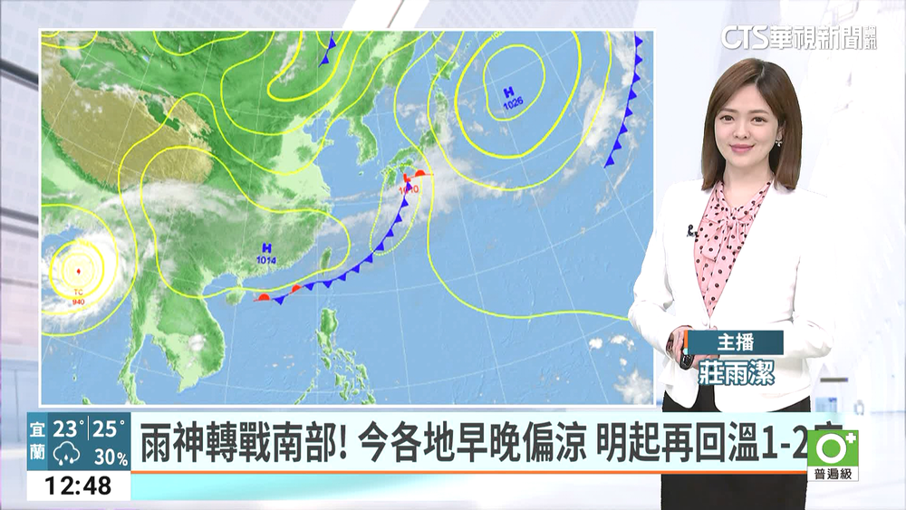 雨神轉戰南部！　今各地早晚偏涼　明起再回溫1-2度