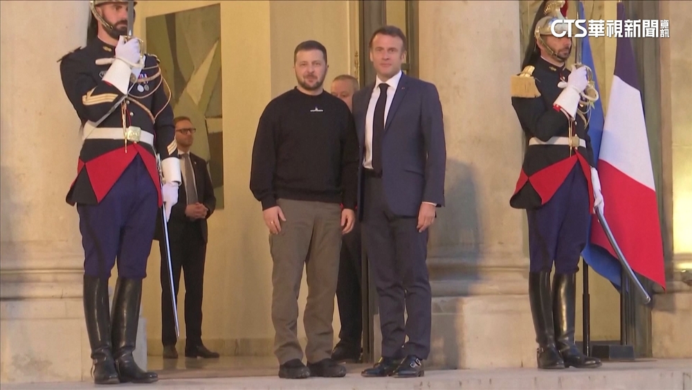 澤倫斯基抵巴黎　與馬克宏共進晚餐