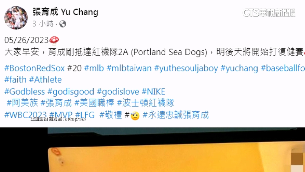 張育成將打復健賽！　紅襪2A與劉致榮會合