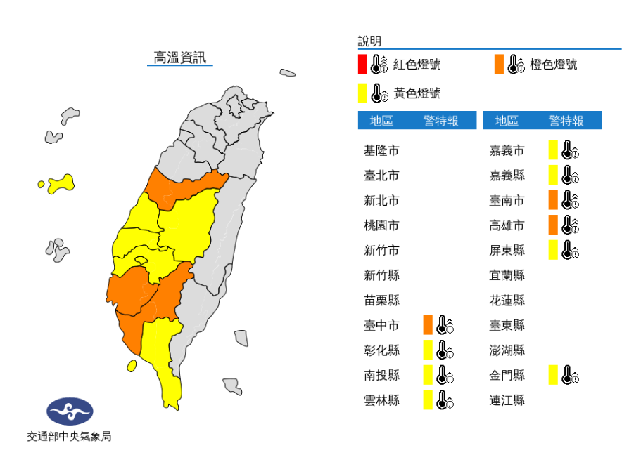 高溫資訊／氣象局提供