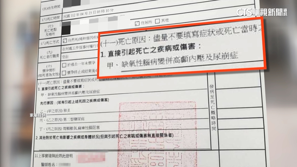 夏男稱「賴阿公脖子有勒痕」　死亡證明書曝光