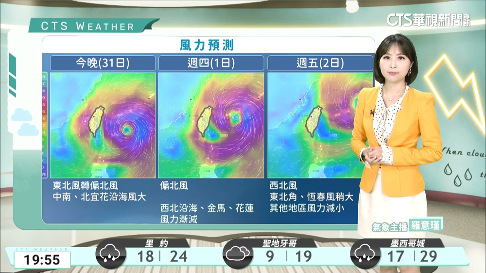 颱風漸遠離各地仍有雨　沿海風強浪大易有長浪