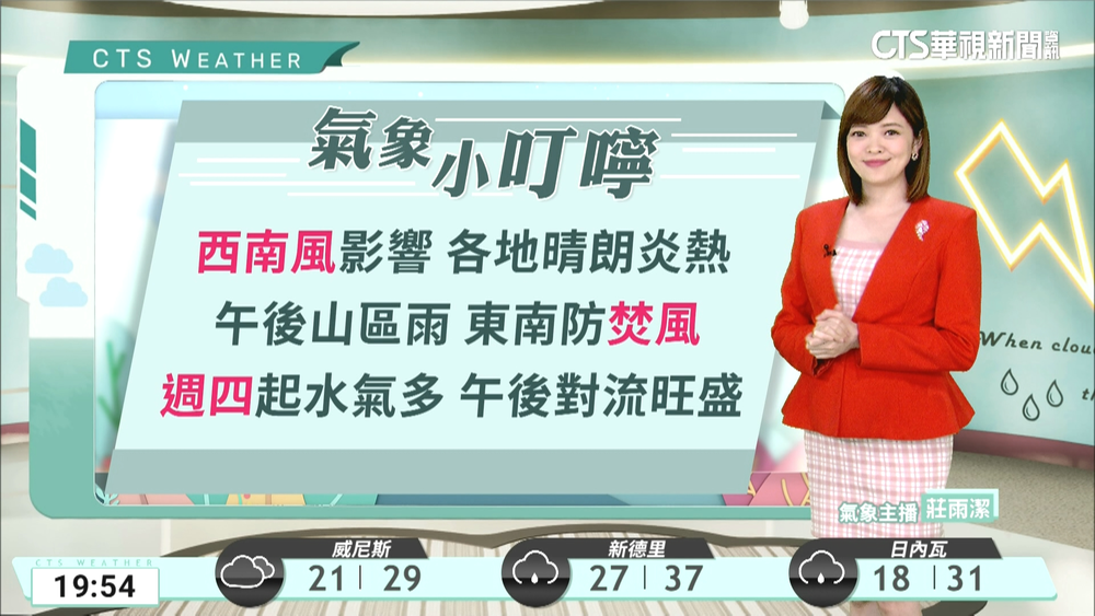 天氣穩定僅午後山區零星雷陣雨　留意高溫炎熱